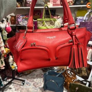 Coach Legacy Archive Taylor Coral Double Kisslock Pocket Satchel Bag